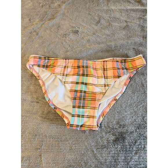 Victoria's Secret Swim S Plaid Scoop Bikini Bottom Multi Color - Picture 1 of 3